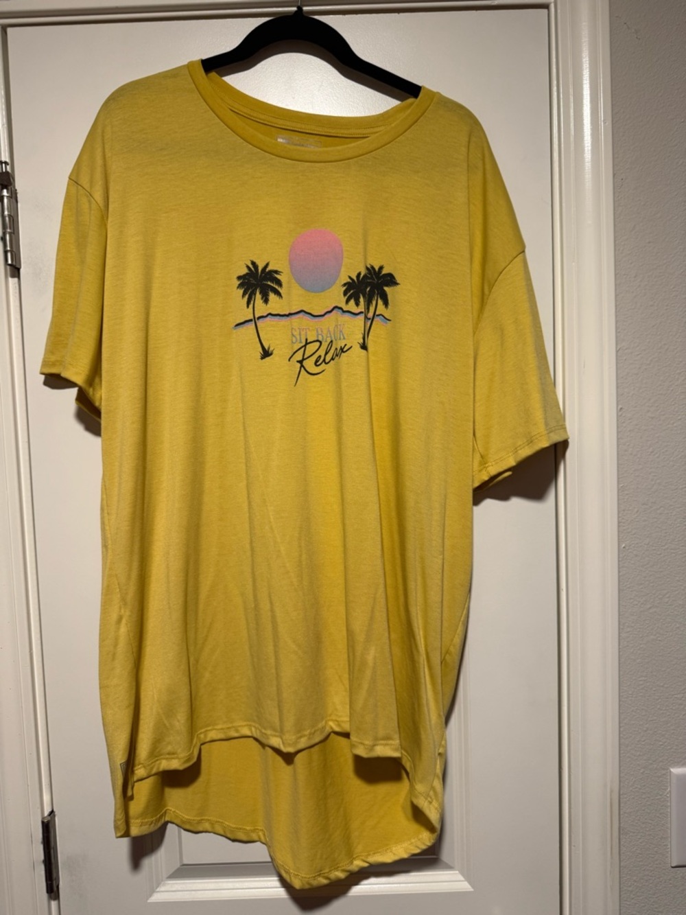 LuLaRoe Yellow Palm Sunset Graphic Men's Tee